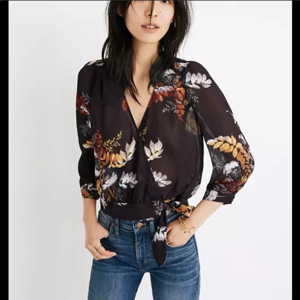 Floral wrap blouse
